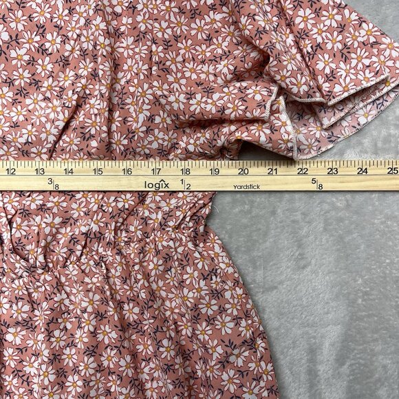 Daisy‎ Floral Maxi Dress Size 3XL Faux Wrap Flirty Flutter sleeve Cottage Garden - Picture 7 of 8